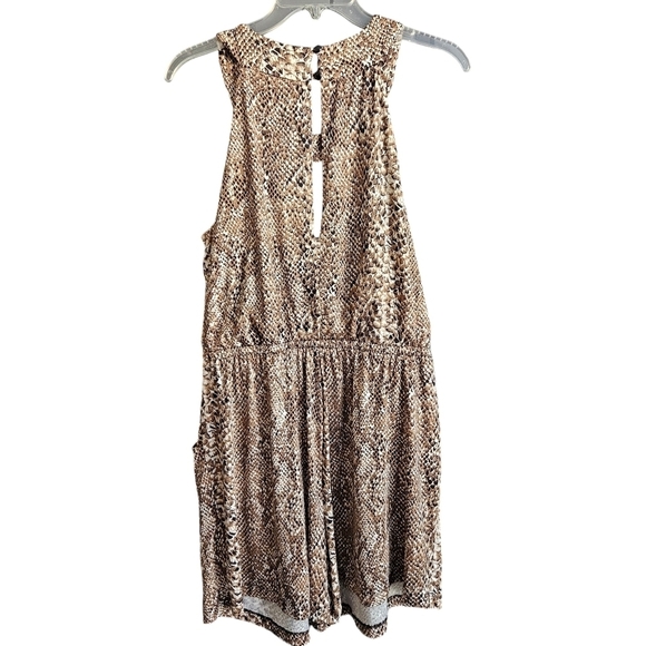 Emma & Michele Brown Sleeveless Animal Print Romper Sz Large - Picture 3 of 11